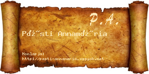 Pásti Annamária névjegykártya
